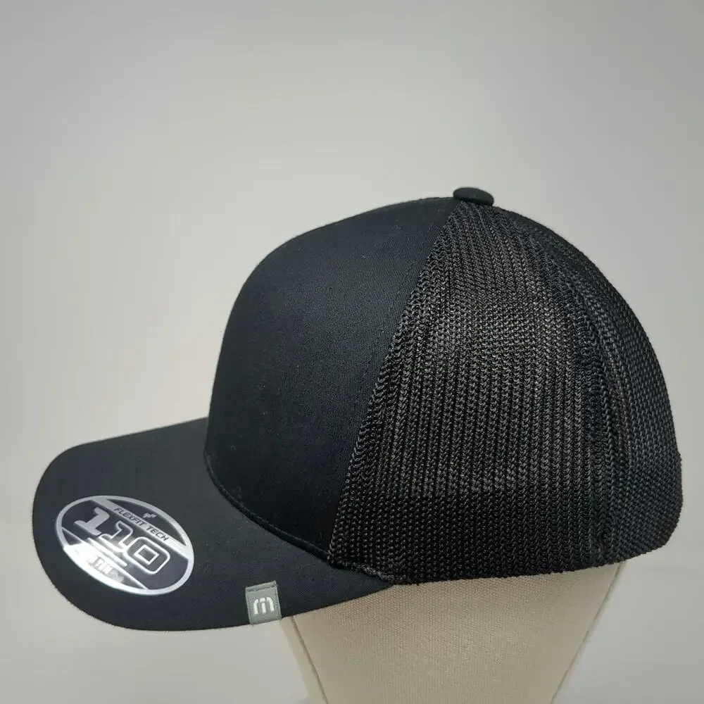 TravisMathew Trucker Hat Black One Size Mesh Snapback Flexfit 110 Curved Brim